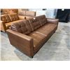 Image 2 : BROWN LEATHER 3 SEAT SOFA 84" X 36"