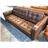 Image 1 : NATUZZI EDITIONS BROWN LEATHER 3 PERSON SOFA 82" X 36"