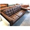 Image 2 : NATUZZI EDITIONS BROWN LEATHER 3 PERSON SOFA 82" X 36"