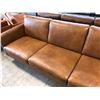 Image 3 : DIGIO LEATHER COLLECTION BROWN LEATHER 3 PERSON SOFA 86" X 36"