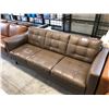 Image 1 : NATUZZI EDITIONS DARK MOCHA LEATHER 3 PERSON SOFA 82" X 36"