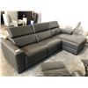 Image 1 : NATUZZI EDITIONS GREY LEATHER 3 PERSON ELECTRIC RECLINER SECTIONAL SOFA 120" X 70"