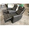 Image 2 : SMOKEY GREY LEATHER ELECTRIC RECLINER ARMCHAIR