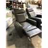 Image 2 : SMOKEY GREY LEATHER ELECTRIC RECLINER ARMCHAIR