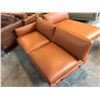 Image 2 : DESIGN WITHIN REACH LIGHT BROWN LEATHER CHAISE LOUNGE SECTION 66" X 32"