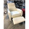 Image 1 : WHITE LEATHER ELECTRIC RECLINER ARMCHAIR