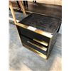 Image 2 : BLACK AND GOLD DETAILED 2 DRAWER SIDE TABLE