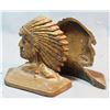 Image 7 : 2 sets of Indian w/warbonnet bookends, metal, all are 4 ½" x 3 3/4"