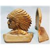 Image 9 : 2 sets of Indian w/warbonnet bookends, metal, all are 4 ½" x 3 3/4"