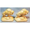 Image 8 : (2) pair of bookends: White Buffalo, 5 ½" x 6", and  buffalo, 4"x 4 ½", metal