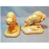 Image 9 : (2) pair of bookends: White Buffalo, 5 ½" x 6", and  buffalo, 4"x 4 ½", metal