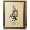 Image 1 : Borein, Edward print, Bronc Rider, 16" x 12", Copywright by Guy Weadick, shows some moisture damage