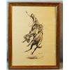 Image 2 : Borein, Edward print, Bronc Rider, 16" x 12", Copywright by Guy Weadick, shows some moisture damage