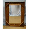 Image 1 : Fancy oak framed beveled mirror, 35" h x 27" w, 6 conchos, newer