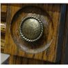 Image 2 : Fancy oak framed beveled mirror, 28" x 21", 2 conchos