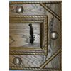 Image 2 : Oak coat rack, 4  hooks, 6 conchos, 17" h x 41" w, newer, newer