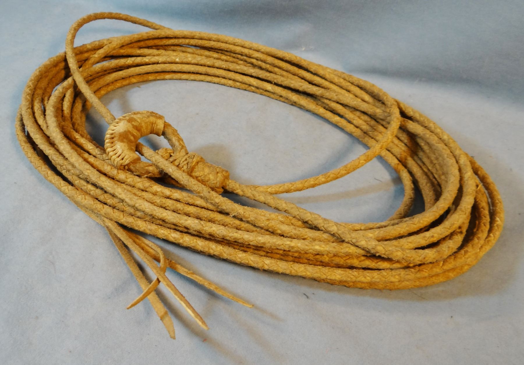 Rawhide riata, 48', shows that it has been used, hondo leather covered ...