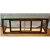 Image 3 : Slant front show case, table top model, by Treger Bros., sliding back doors, 48" w x 18" h x 12" d, 