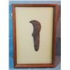 Image 1 : Large stone tool, framed, 9" long