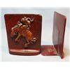 Image 8 : (2) sets of bookends: Metal cowboy ,  5 ½" x 5" & resin cowboy, 5 ½" x 4 ½"