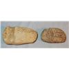 Image 1 : (2) grooved stone axes: 1 is from Wyoming massacre grounds, 7" x 4" & 1 is from Illionois, 5" x 3"