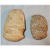 Image 2 : (2) grooved stone axes: 1 is from Wyoming massacre grounds, 7" x 4" & 1 is from Illionois, 5" x 3"