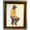 Image 1 : Snidow, Gordon print, Coors Cowboy, 25" x 19", shows foxing