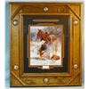 Image 1 : Green, Bruce painting, Early Arrival, 14" x 10", in oak frame, conchos trimmed
