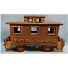 Image 4 : 6 pcs Cast Iron Toys: 5 matching asst'd railroad cars, 1 larger caboose