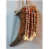 Image 2 : Buffalo horn w/beaded fringe, sea shell trim