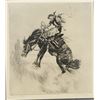 Image 2 : Palenske, R. H. etching, The Outlaw, 9 ½" x 8 ½", framed