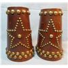 Image 2 : Al Furstnow studded cowboy cuffs, star design, few studs missing and single spur strap w/ stamp