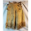 Image 1 : Ladies buckskin split riding skirt, fringed border and  pockets