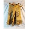 Image 4 : Ladies buckskin split riding skirt, fringed border and  pockets