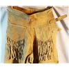 Image 5 : Ladies buckskin split riding skirt, fringed border and  pockets