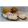 Image 2 : (2) pair of moccasins: child's full beaded, 7 ½" and adult 9 ½" full beaded, missing some beads