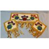 Image 1 : 3 pcs: Woodland beaded panels, cloth & paper backing, 2 are 6" x 16", one is 17" x 17"