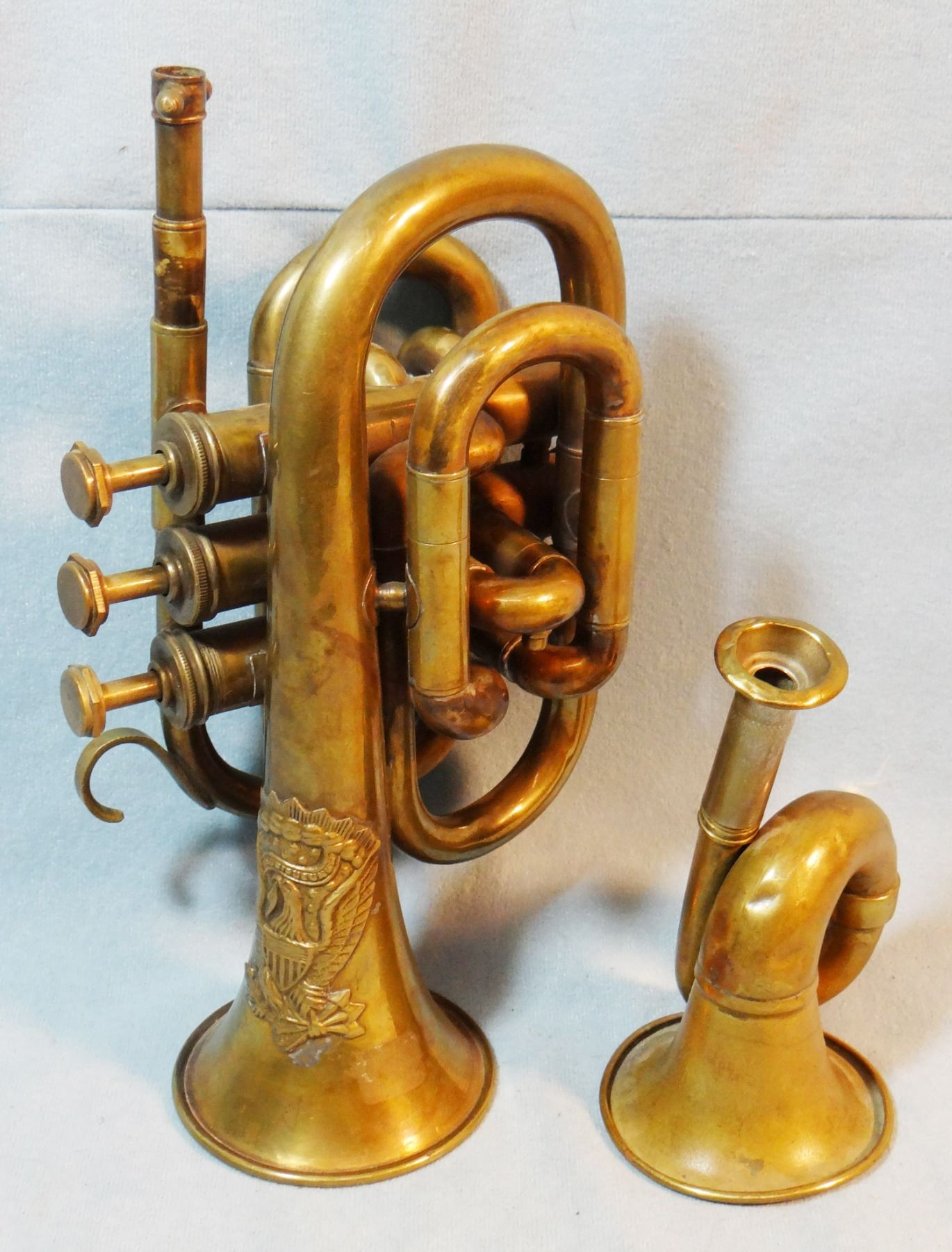 Small brass bugle/trumpet, 9 ½