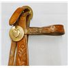 Image 5 : 2 pcs: Heiser flower tooled headstall w/chromed heart conchos and fancy older headstall w/fancy star
