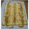 Image 1 : Wolf  hide rug, made from 4 wolf hides sewed together, 72" x 61", fully lined, lining with scalloped