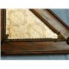 Image 2 : Oak triangle hat rack w/mirror, 3 hat hooks, mirror has scalloped border, very old