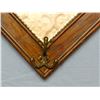 Image 3 : Oak triangle hat rack w/mirror, 3 hat hooks, mirror has scalloped border, very old