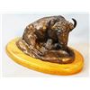 Image 2 : Russell, C. M. bronze sculpture, Buffalo Resting, #196/500, 9" w x 5 ½" deep x 6" h