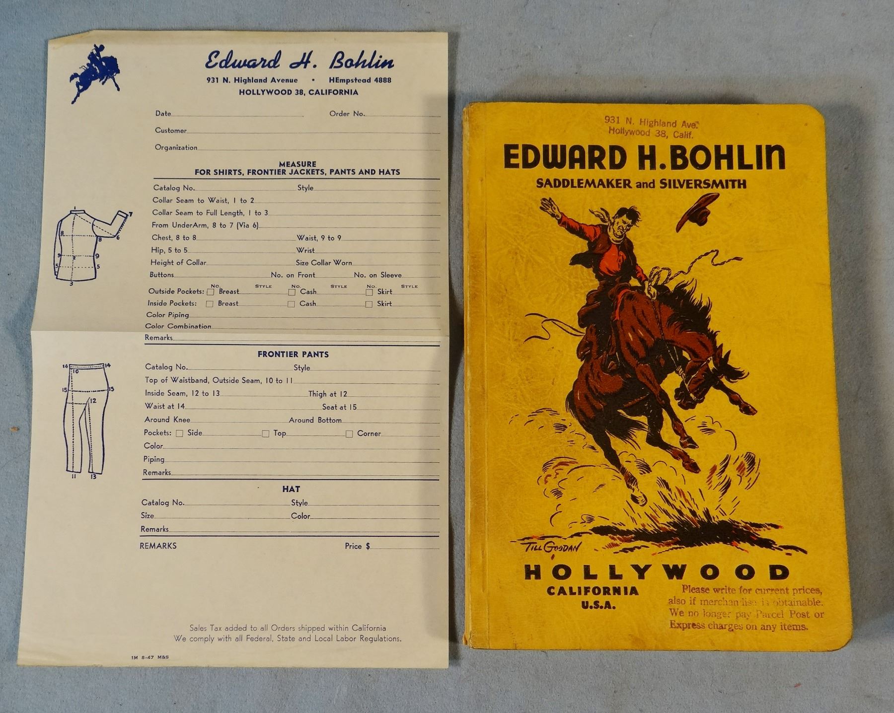 Edward Bohlin original 1941 catalog, 336 pages, Hollywood, California