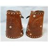 Image 1 : Fancy tooled and studded cowboy cuffs, unmarked