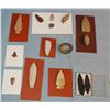 Image 1 : (14) Assorted stone points, 1 - 3 ½" & (2) Jade stone carvings, 1" and 2"