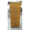 Image 1 : Oak file cabinet, 6 drawer, vertical, 50" h x 18" w x 20" d, Wagenmaker marked, drawer are 6 ½" x 16