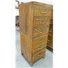 Image 2 : Oak file cabinet, 6 drawer, vertical, 50" h x 18" w x 20" d, Wagenmaker marked, drawer are 6 ½" x 16
