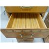 Image 5 : Oak file cabinet, 6 drawer, vertical, 50" h x 18" w x 20" d, Wagenmaker marked, drawer are 6 ½" x 16