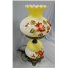 Image 3 : Glass lamp w/chimney and hand ptd. globe